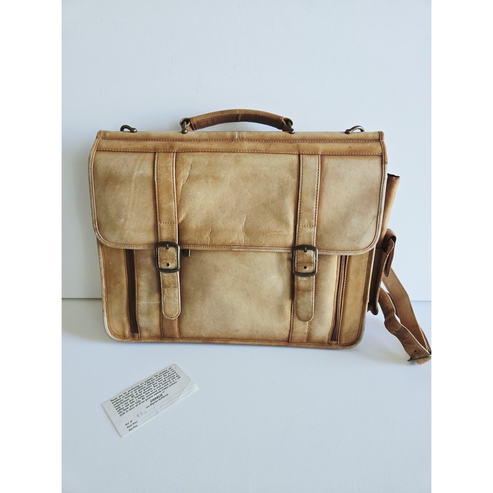 Vintage Charlie Leather Company Shoulder Computer Bag Sache